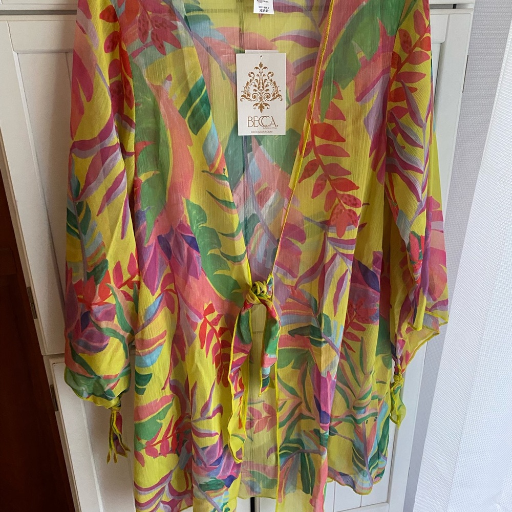 BECCA Multicolor Sheer Kimono or swim cover up